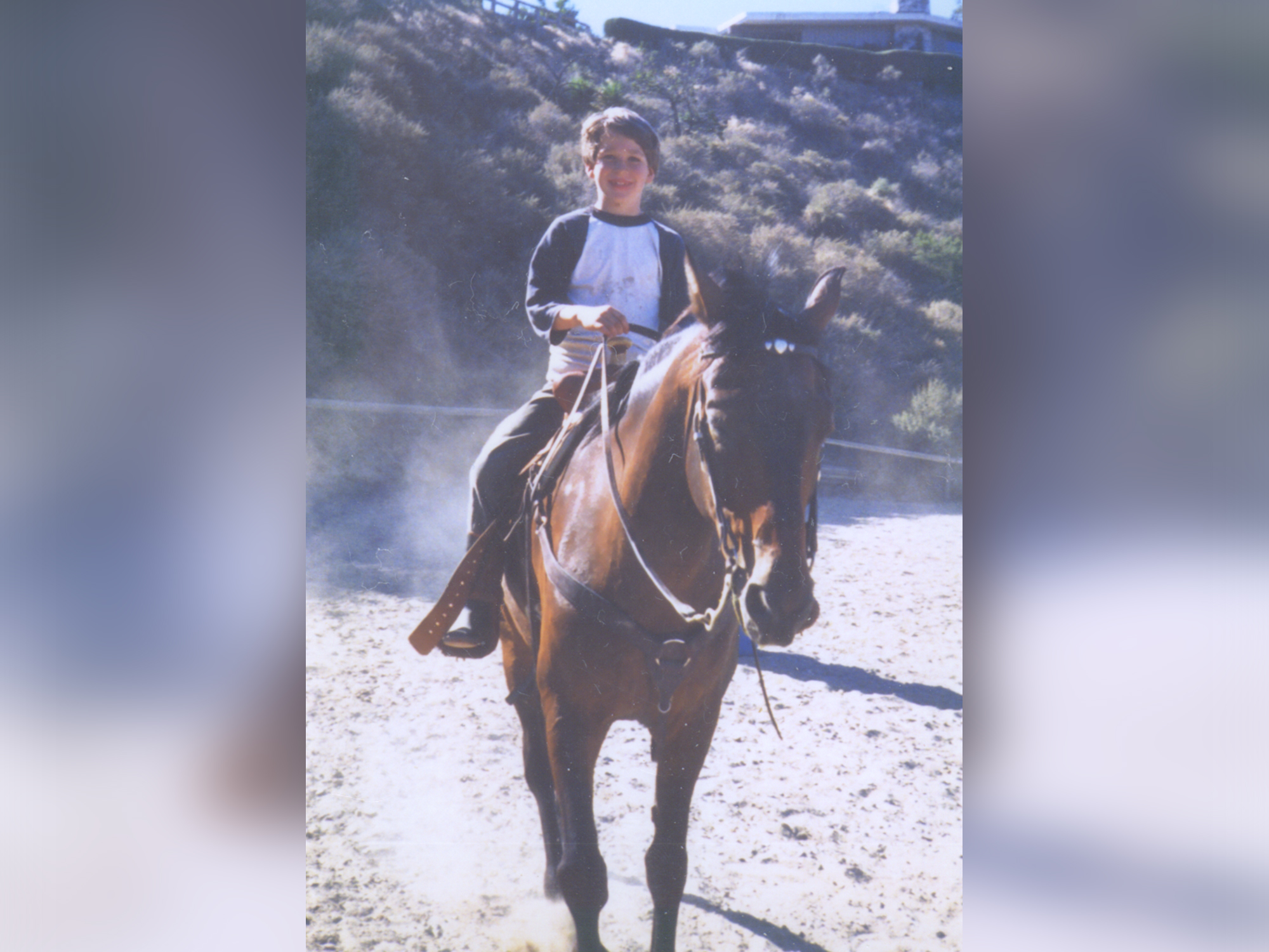 Former Vikings player Jared Allen rides horse onto field